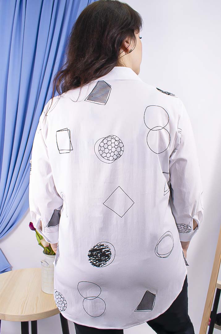 Рубашка длинная с принтом