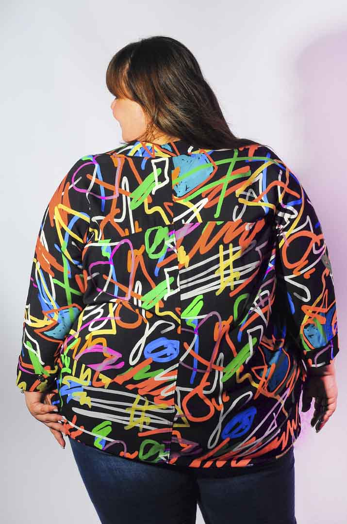 Блуза довга різнокольорова супер батал