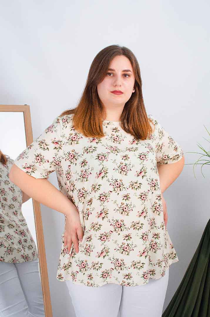 Блуза довга принт супер батал