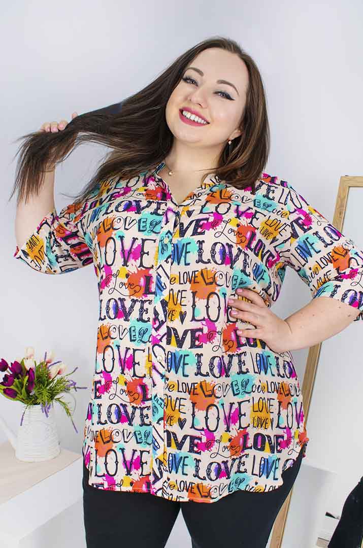 Блуза довга в кольорах супер батал