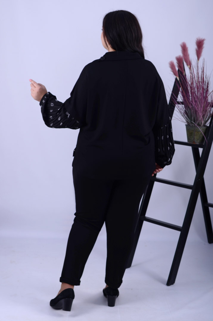 Bluza_demisezonnaya_dlinnaya_s_printom_goroh_super_batal_pishna_krasa Блуза демісезонна довга з принтом горох супер батал