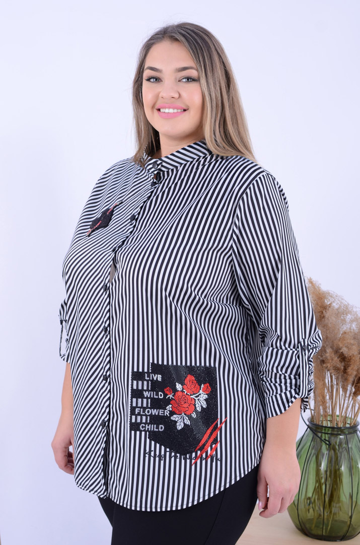Bluza_udlinennaya_v_polosku_s_nashivkami_super_batal_pishna_krasa Блуза удлиненная в полоску с нашивками супер батал