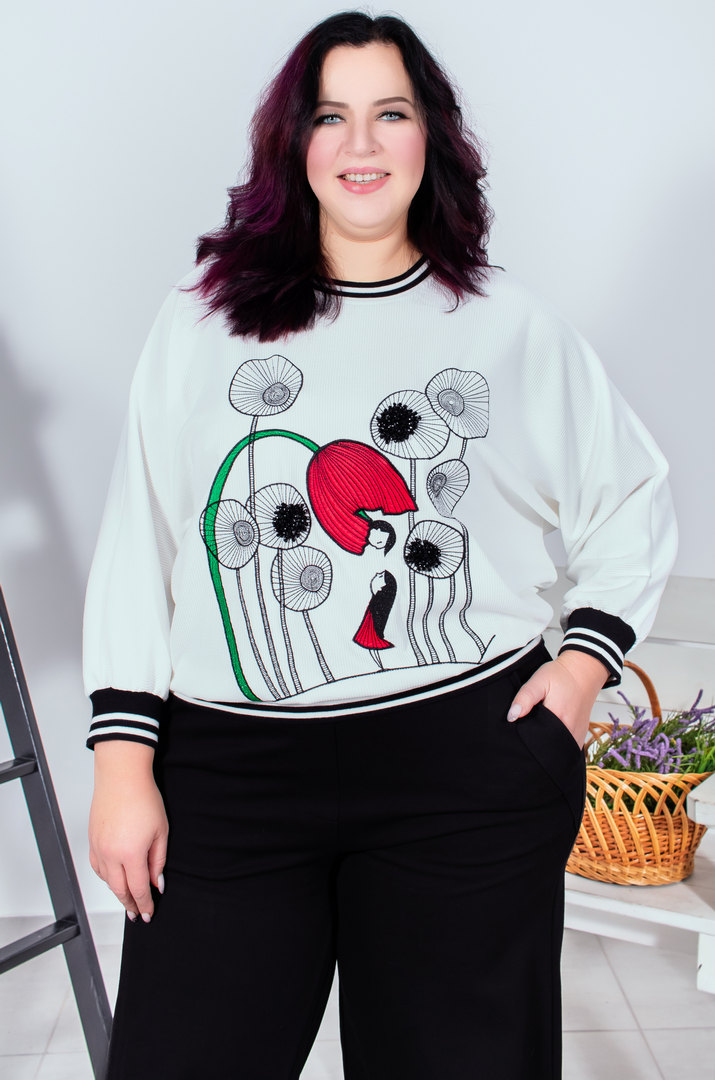 Bluza_korotka_z_oryhinalnym_pryntom_batal_Pyshna_Krasа Блуза коротка з оригінальним принтом батал