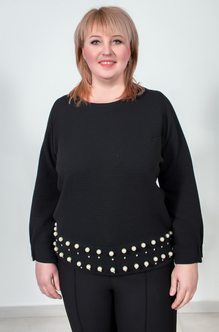 Bluza_korotka_z_perlynamy_batal_Pyshna_Krasа Блуза коротка з перлинами батал