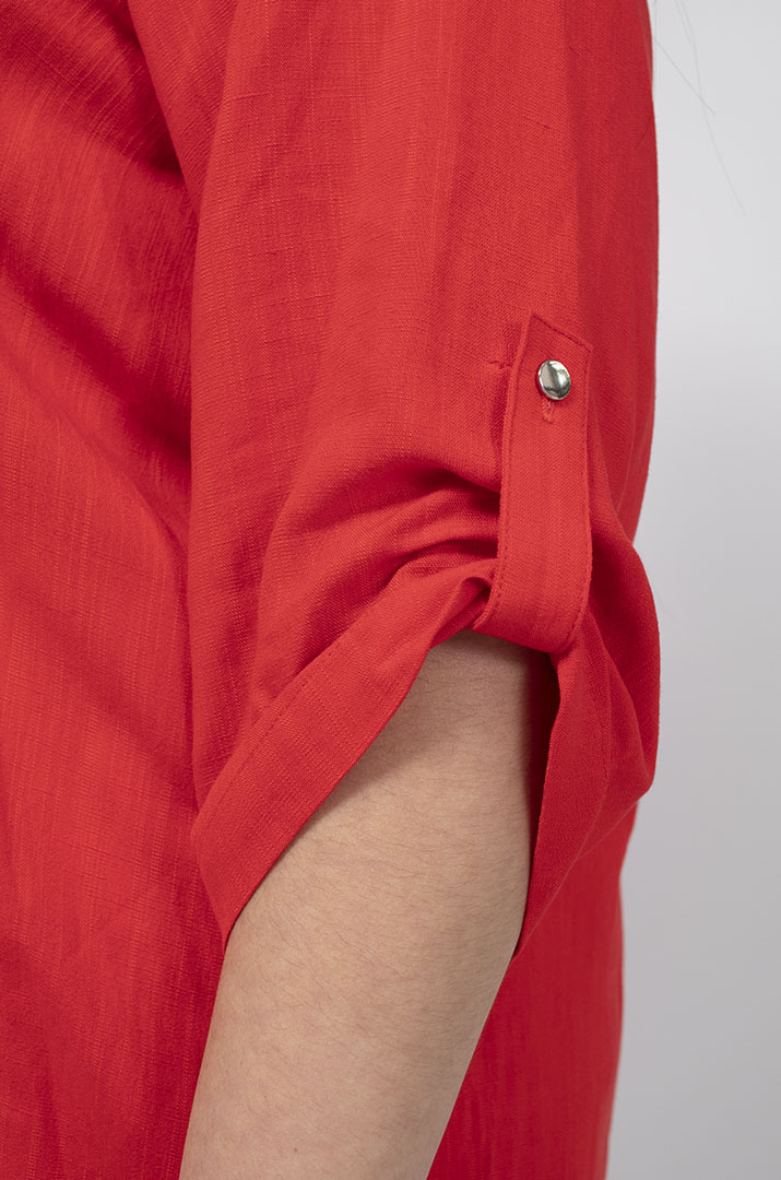 Блуза льняна з прикрасами батал