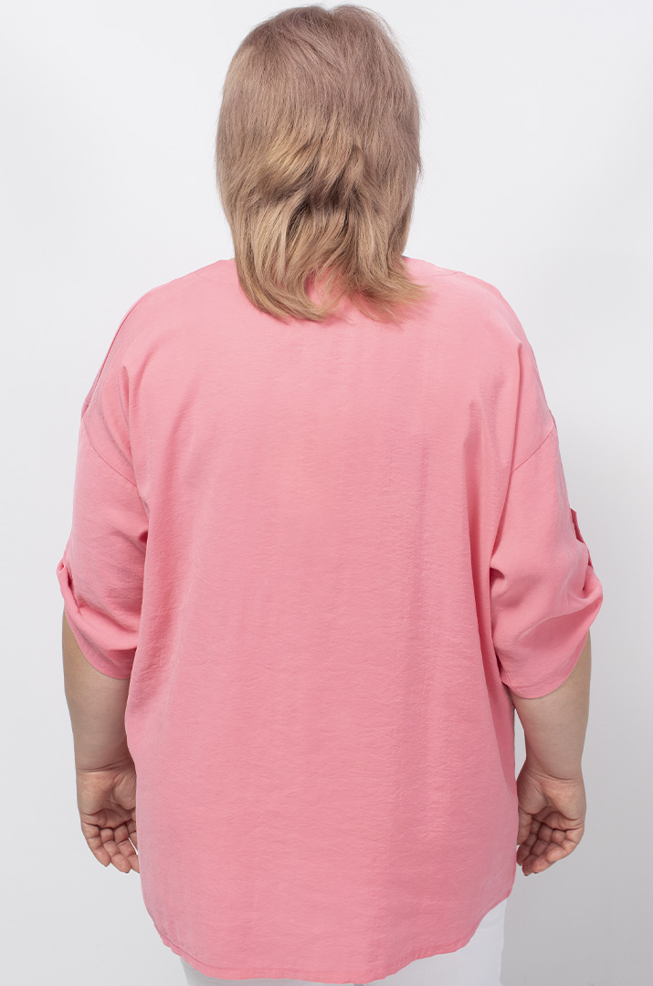 Блуза шовкова з написами батал