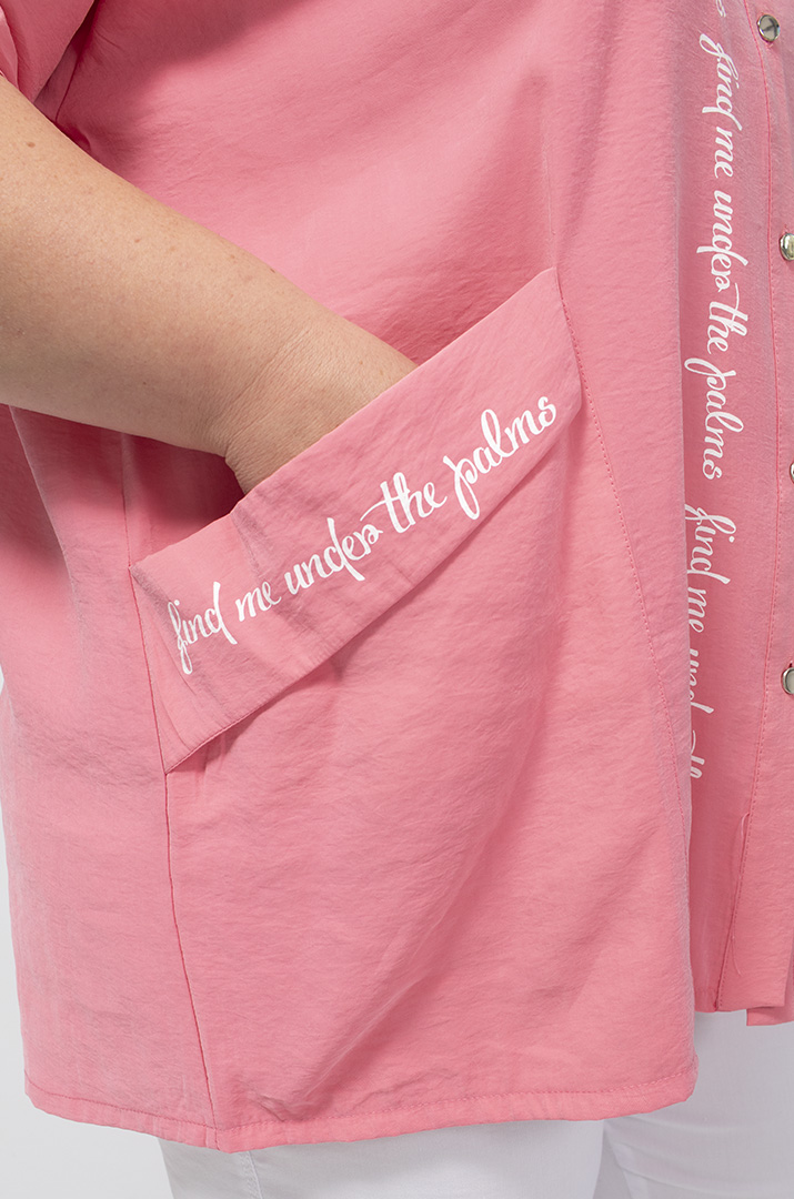 Блуза шовкова з написами батал