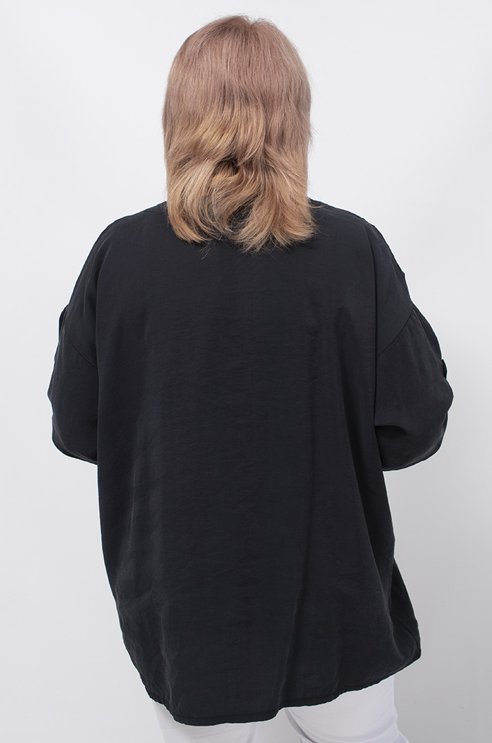 Блуза шовкова з написами батал