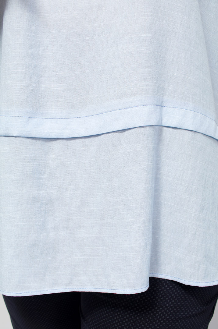 Світла льняна однотонна блуза супер батал