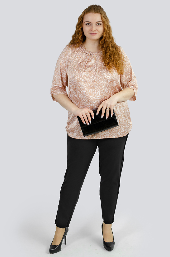 Вишукана атласна блуза великих розмірів