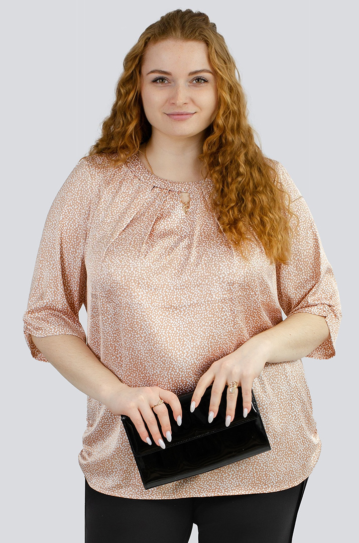 Вишукана атласна блуза великих розмірів