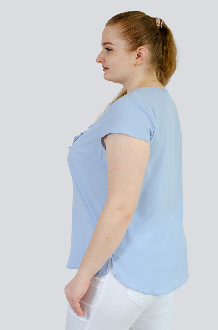 Блуза з коміром та прикрасою великих розмірів