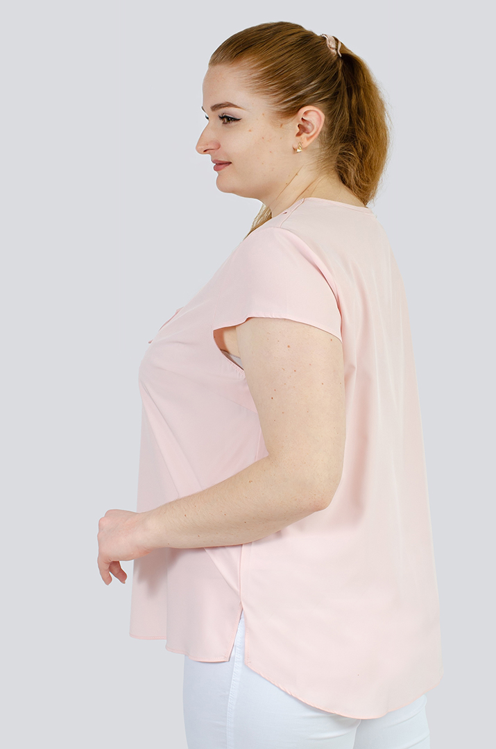 Блуза з коміром та прикрасою великих розмірів