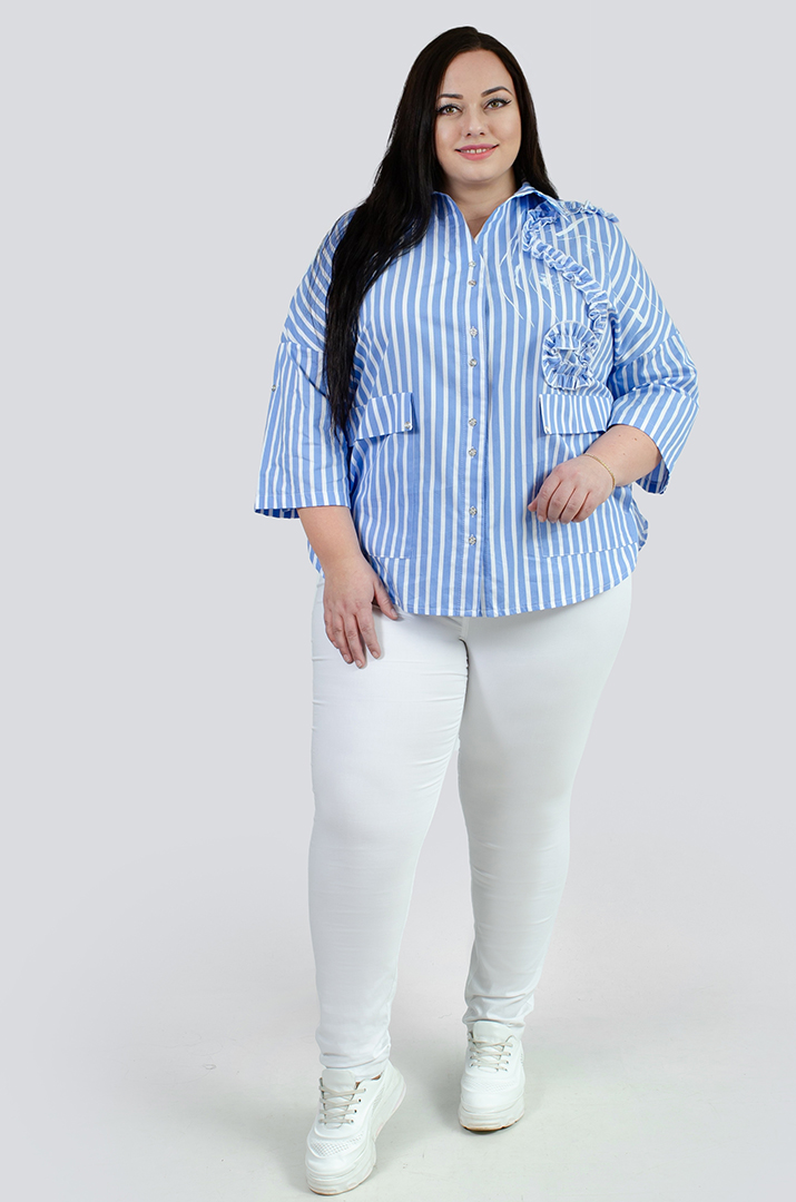 bluza_v_smuzhku_z_dekorom_velykyh_rozmiriv_43544_Pishna_Krasa Блуза в смужку з декором великих розмірів