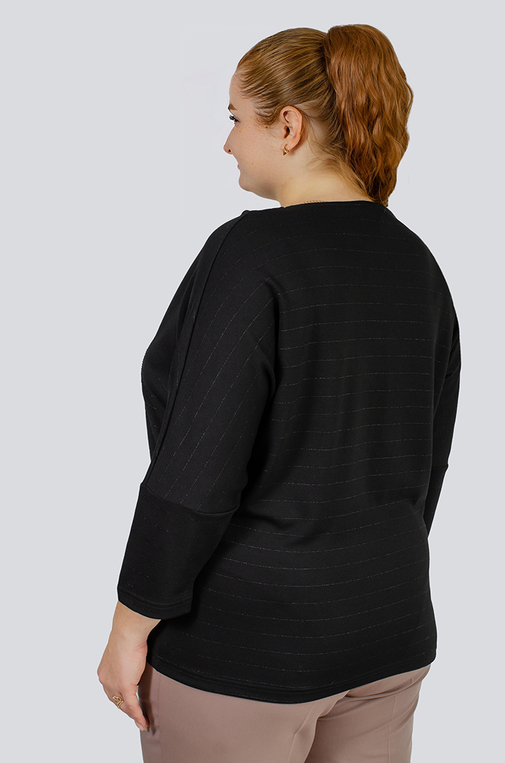 Джемпер в полоску с декором из стразов больших размеров