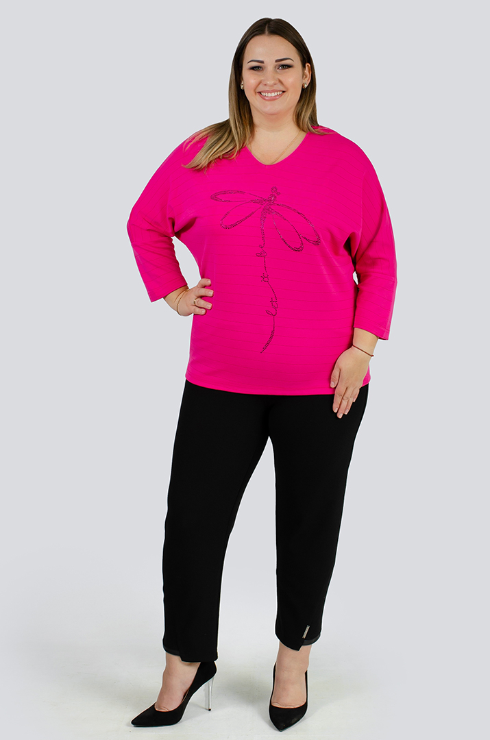 Джемпер в полоску с декором из стразов больших размеров