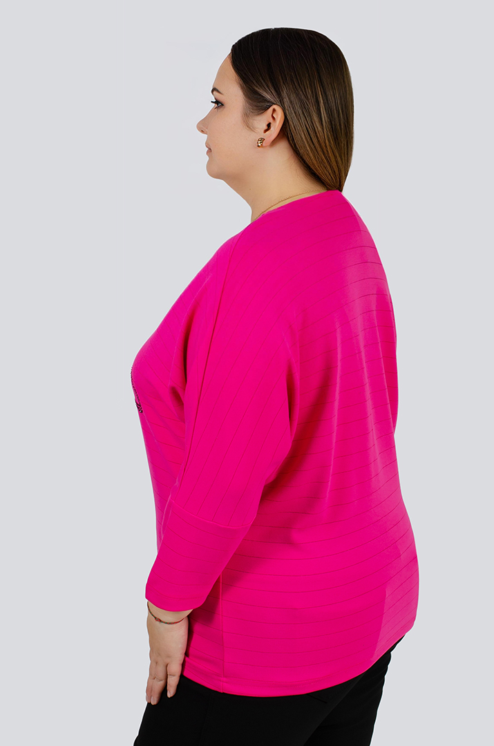 Джемпер в полоску с декором из стразов больших размеров