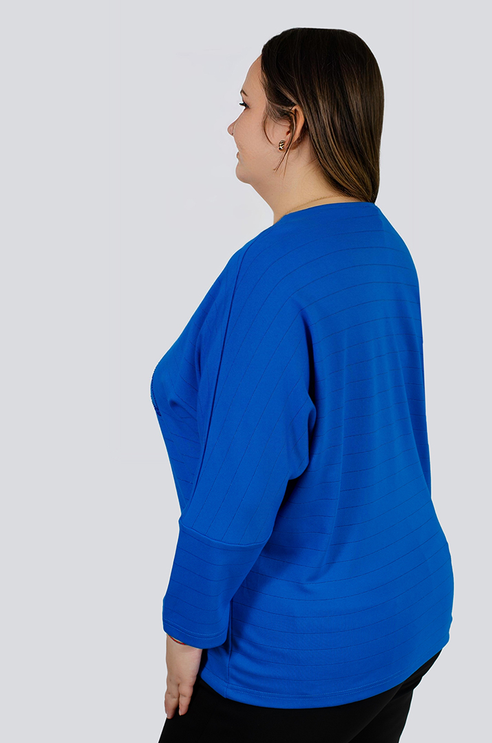 Джемпер в полоску с декором из стразов больших размеров