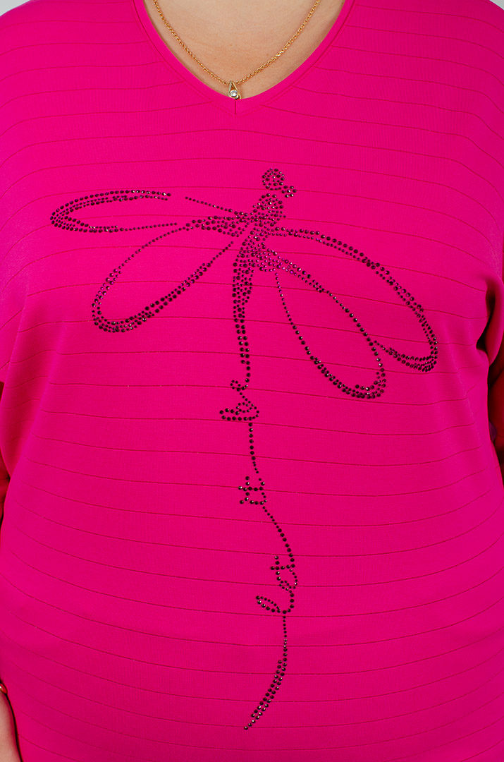 Джемпер в полоску с декором из стразов больших размеров