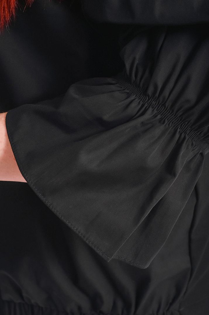 Блуза чорна з декором великих розмірів