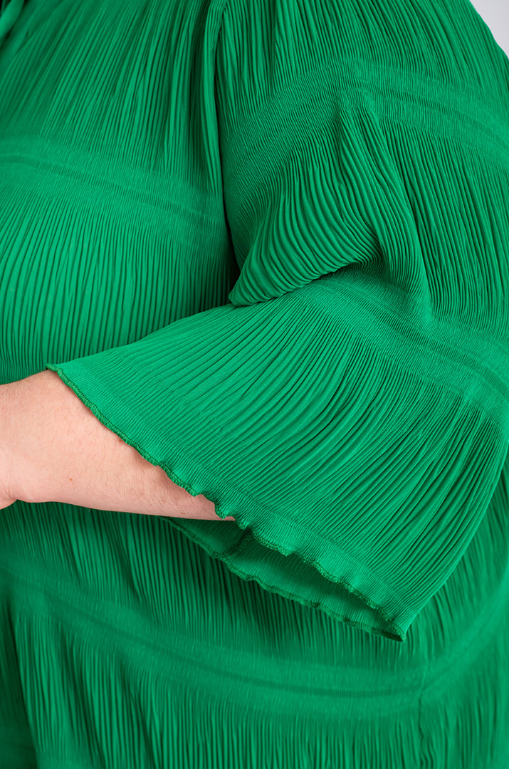 Блуза довга зелена шифонова великих розмірів