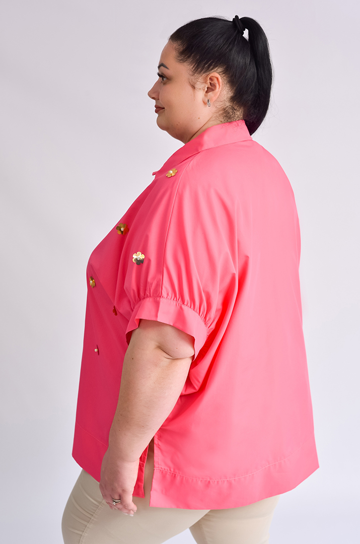 Блуза з золотавим декором великих розмірів