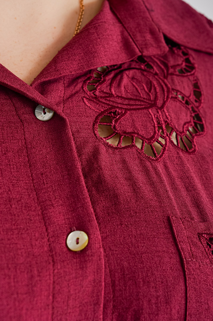 Блуза льняная с вытынанкой больших размеров