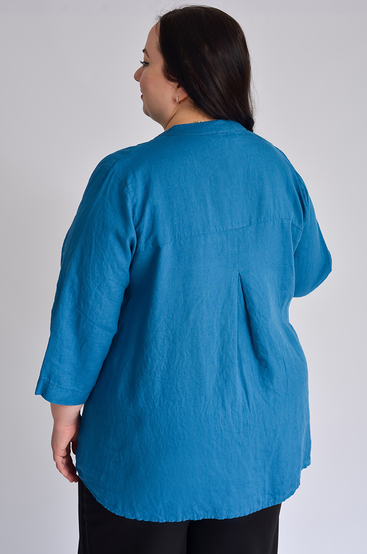 Блуза довга лляна великих розмірів