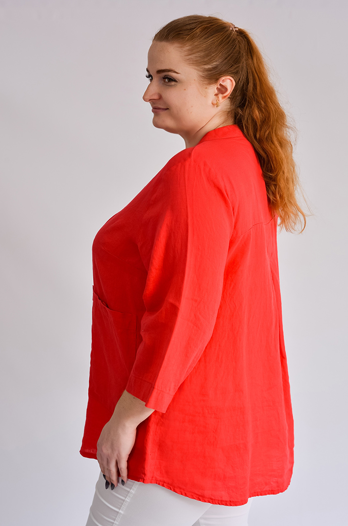 Блуза довга лляна великих розмірів