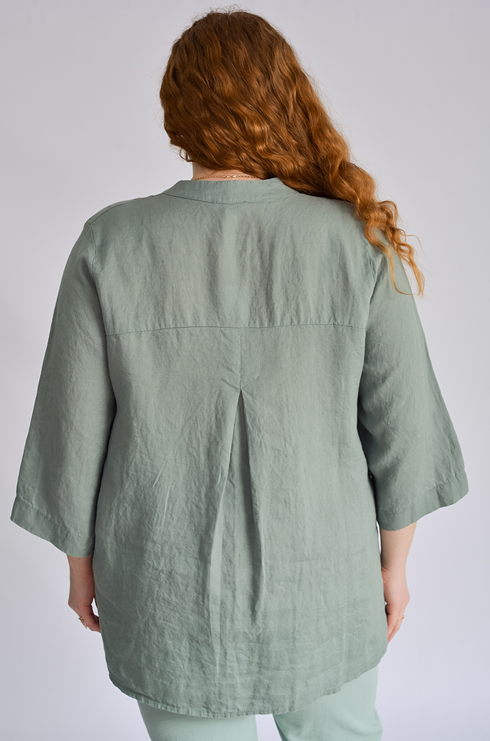 Блуза довга лляна великих розмірів