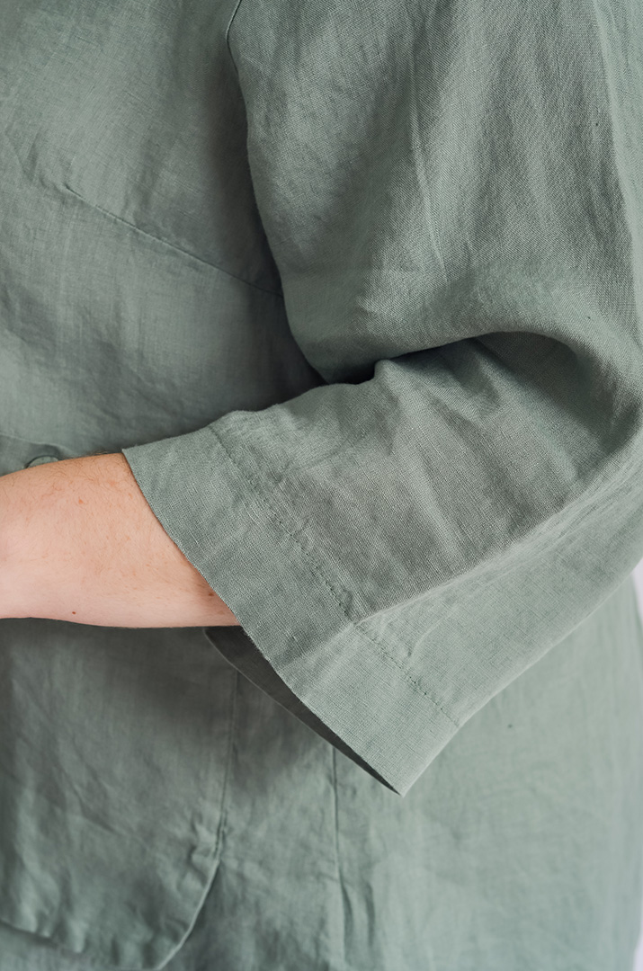 Блуза довга лляна великих розмірів