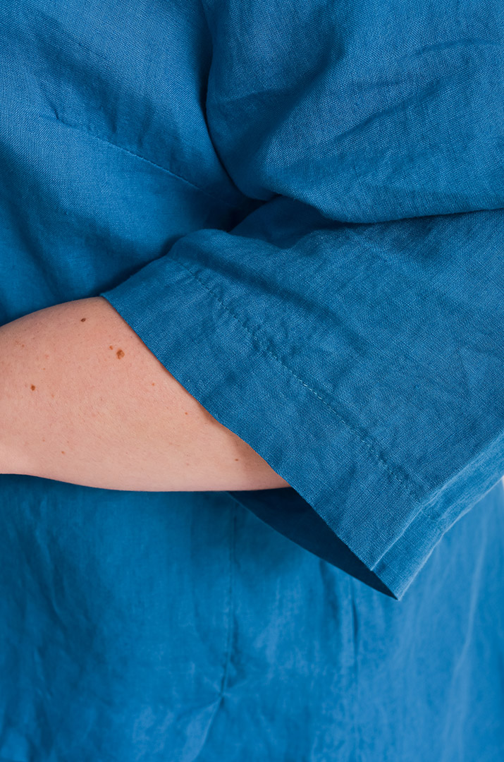 Блуза довга лляна великих розмірів