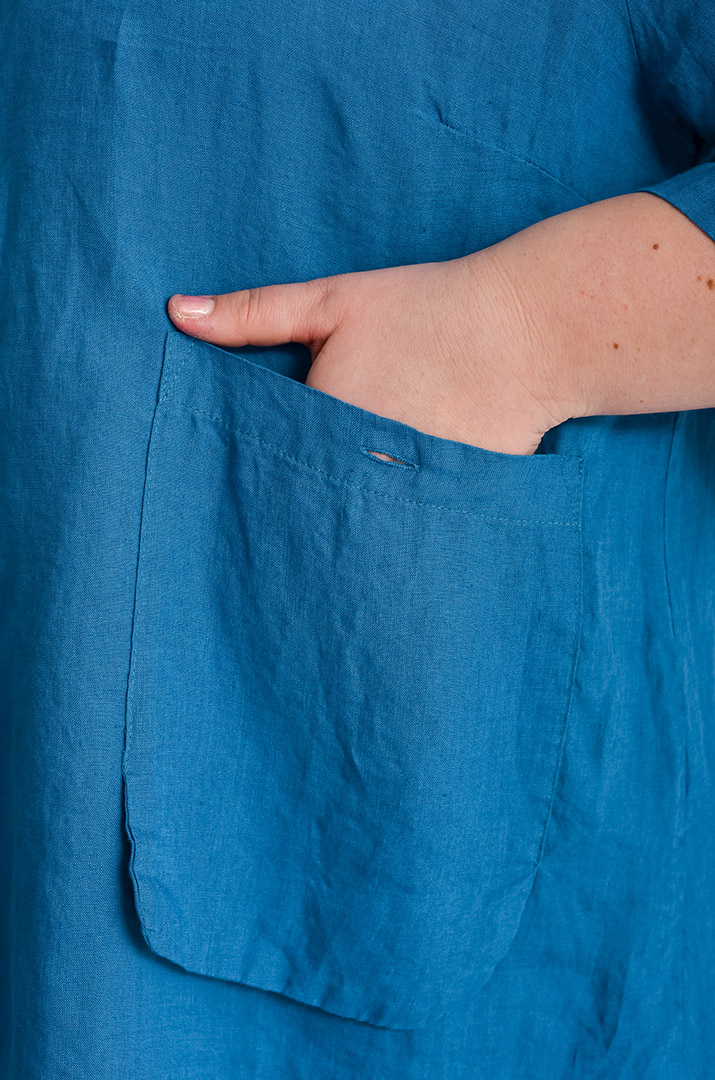 Блуза довга лляна великих розмірів