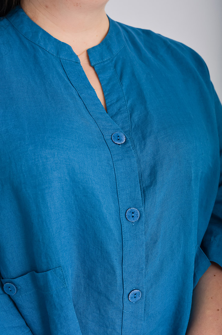 Блуза довга лляна великих розмірів