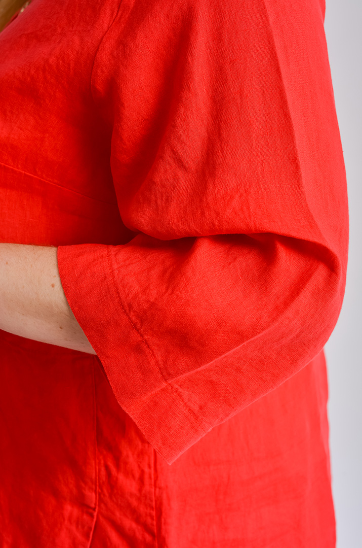 Блуза довга лляна великих розмірів