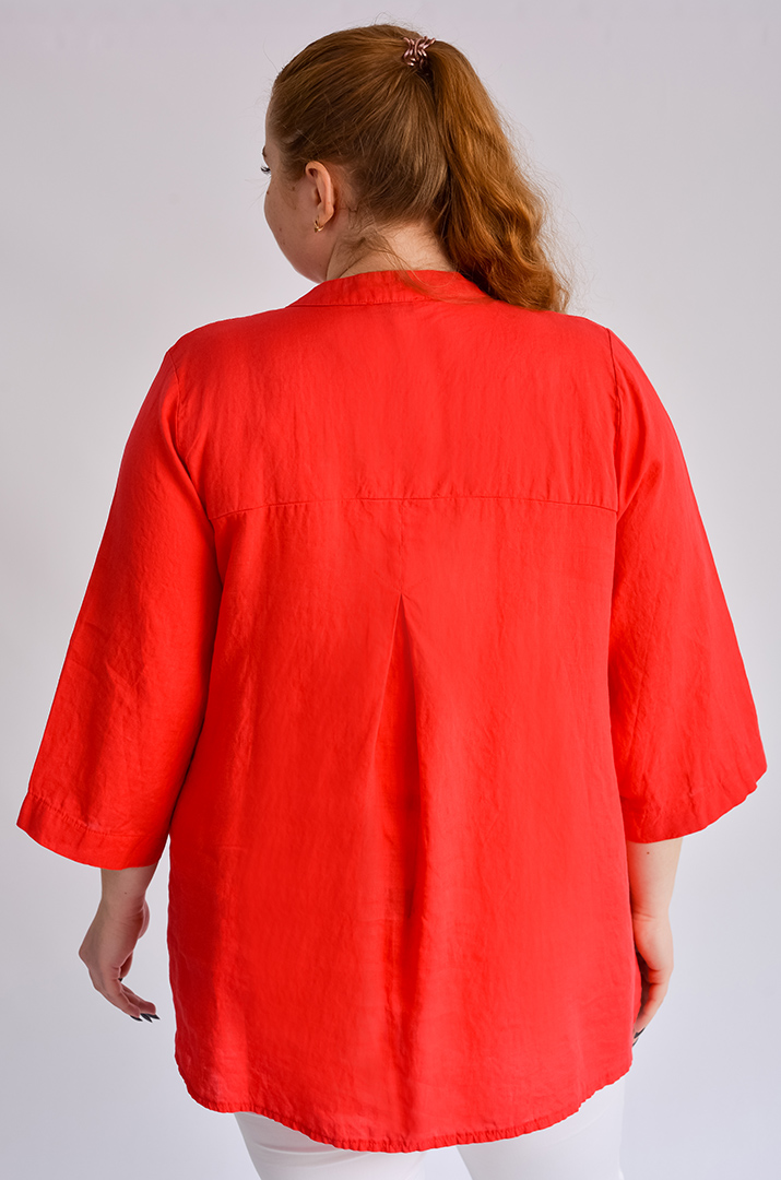 Блуза довга лляна великих розмірів