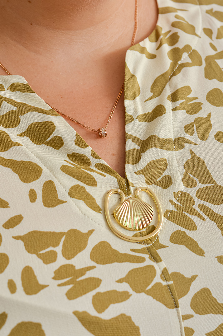 Блуза довга трапеція з абстрактним принтом великих розмірів