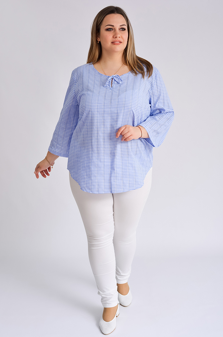 Блуза зі смужками із мережива великих розмірів