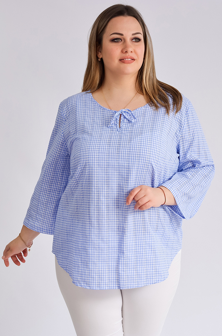 Блуза зі смужками із мережива великих розмірів