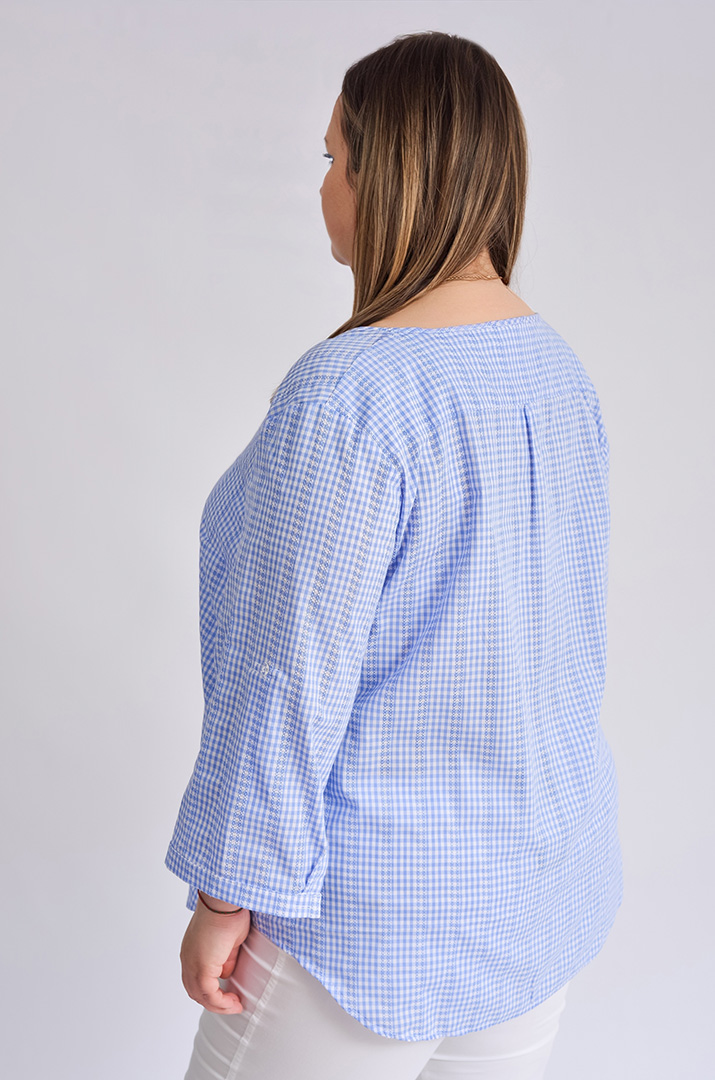 Блуза зі смужками із мережива великих розмірів