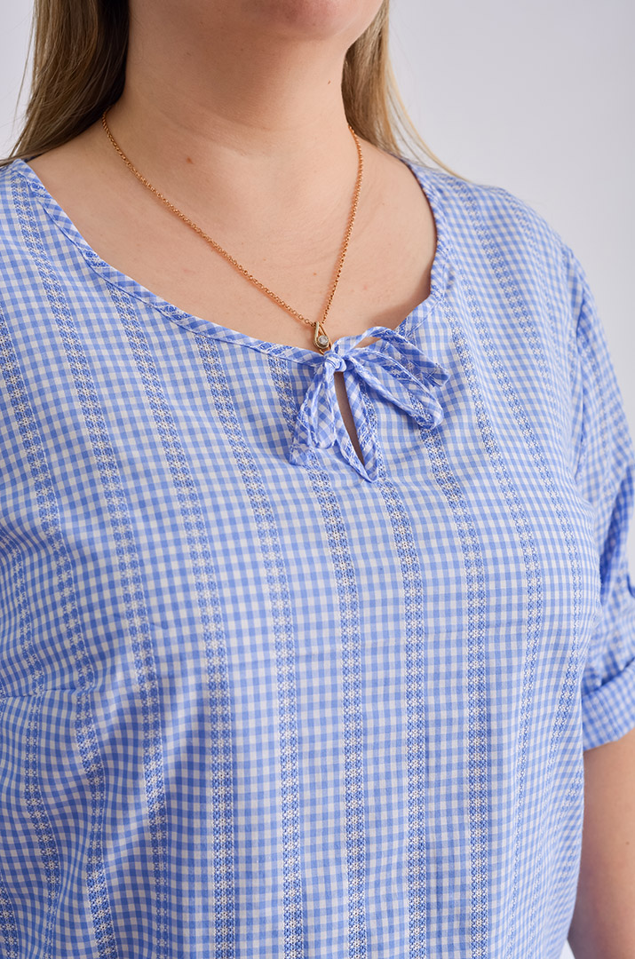 Блуза зі смужками із мережива великих розмірів