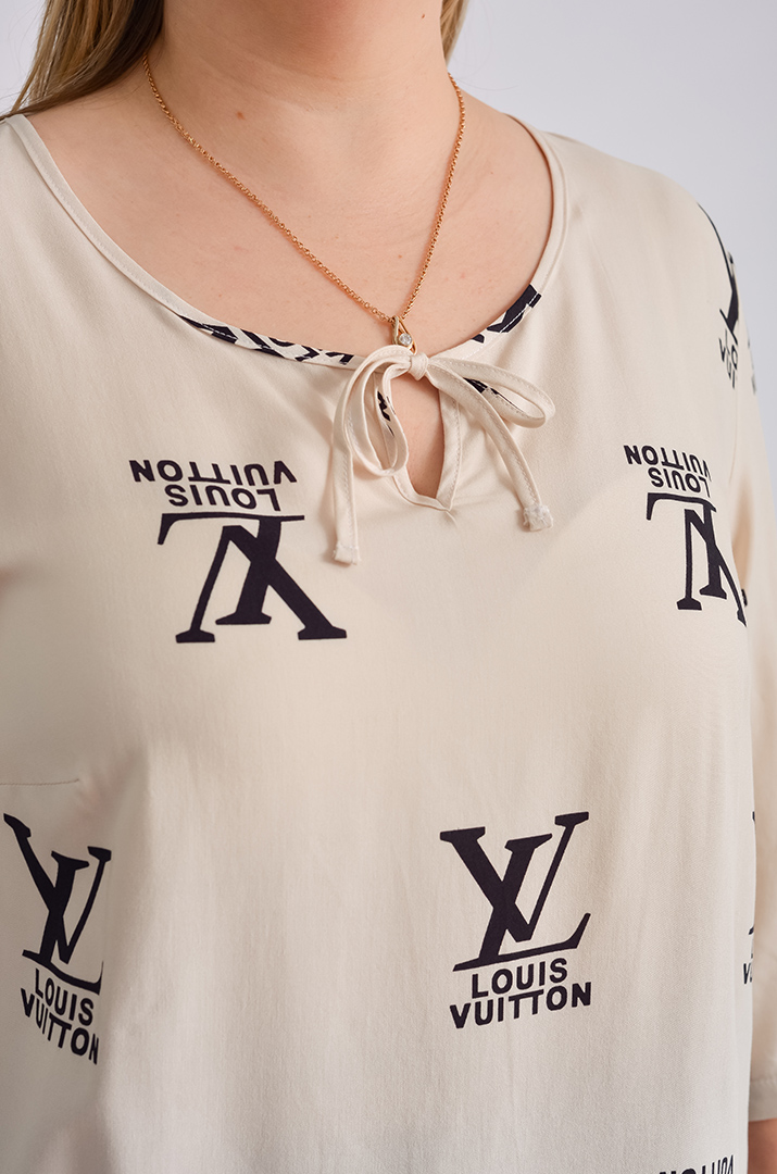 Блуза штапельна з зав'язками великих розмірів