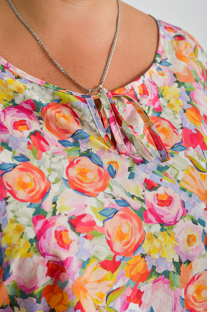 Блуза в принт стрейч котон великих розмірів