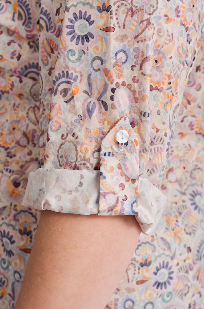 Блуза в принт стрейч котон великих розмірів