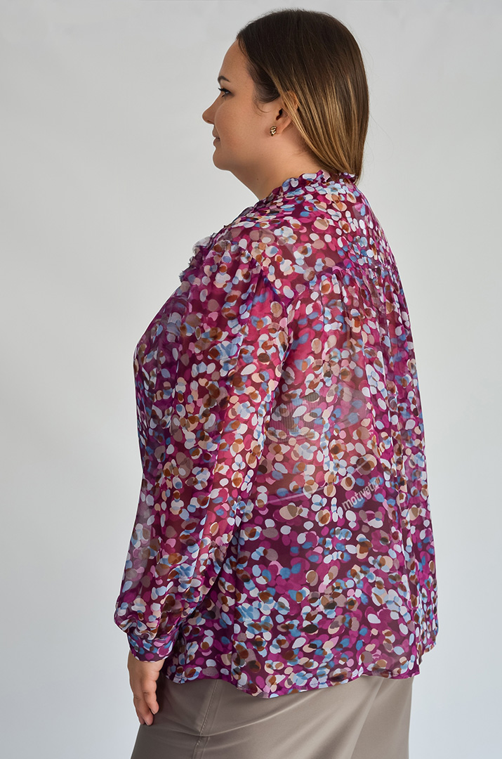 Блуза шифонова в різних принтах великих розмірів