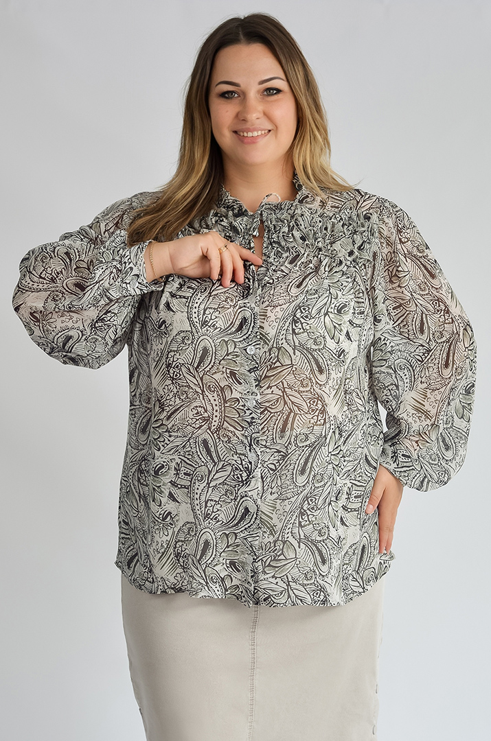 Блуза шифонова в різних принтах великих розмірів