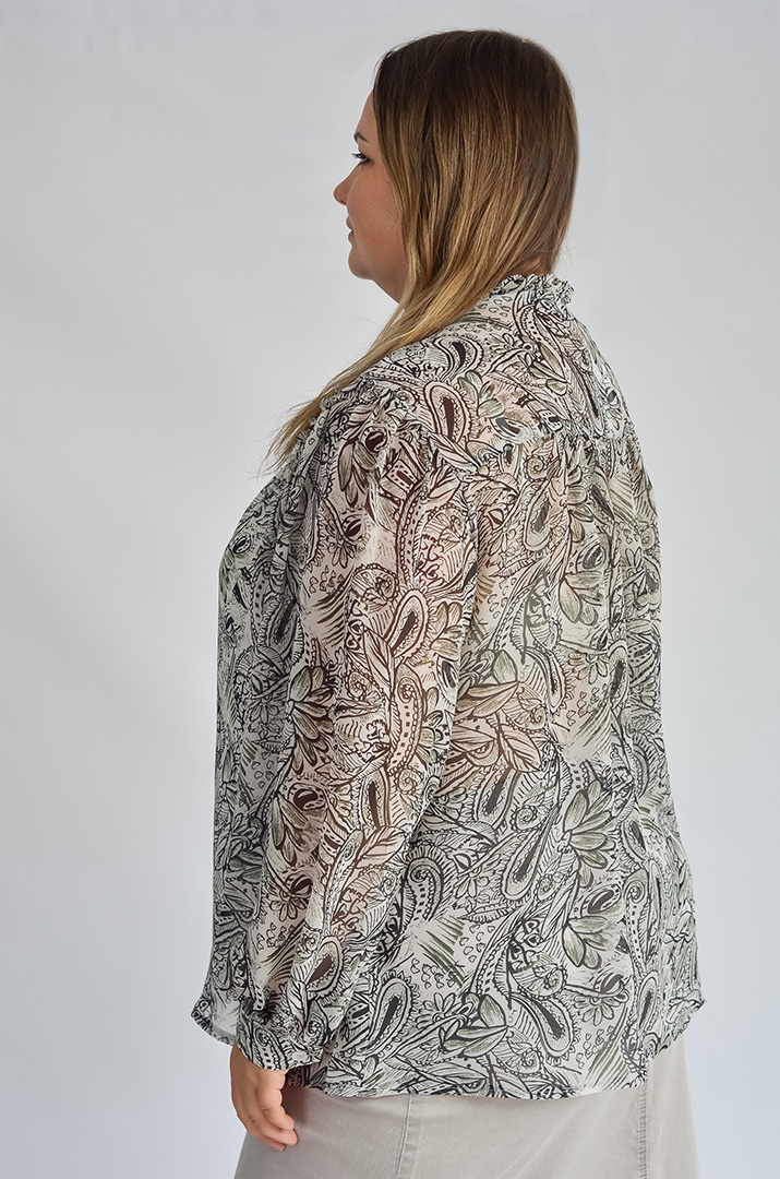 Блуза шифонова в різних принтах великих розмірів