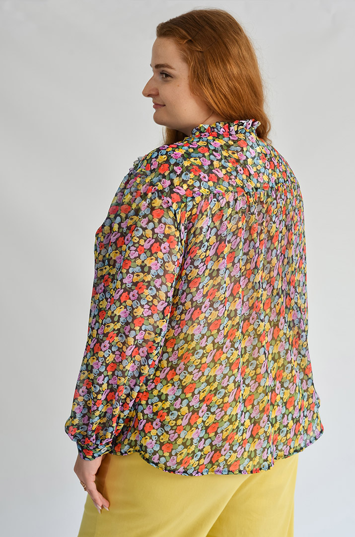 Блуза шифонова в різних принтах великих розмірів