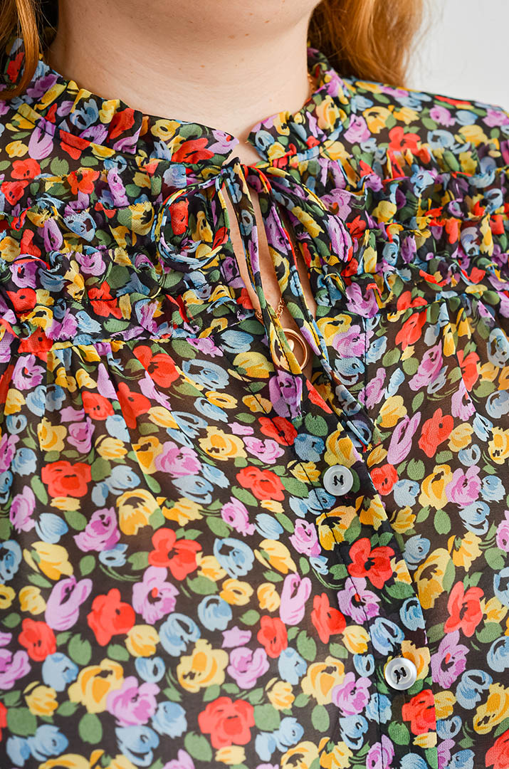 Блуза шифонова в різних принтах великих розмірів