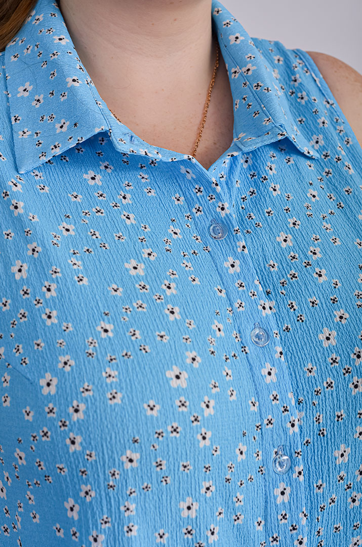 Блуза без рукавів з квітковим принтом великих розмірів